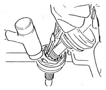Opel Corsa. Depose d'un joint de cardan