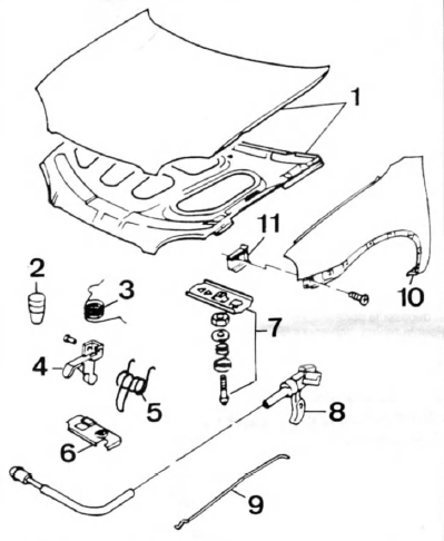 Opel Corsa. Capot - aile avant