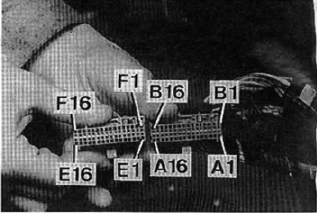 Opel Corsa. Identification des bornes des connecteurs du calculateur sur injection multec-s