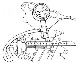 Opel Corsa. Mesure du deplacement du limiteur de pression de suralimentation