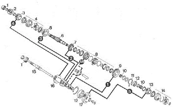 Opel Corsa. Pignonnerie de boite f15