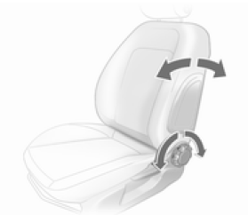 Tourner la molette. Ne pas s'appuyer sur le dossier pendant le réglage.