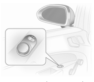 Commencer par sélectionner le rétroviseur extérieur souhaité, puis utiliser la