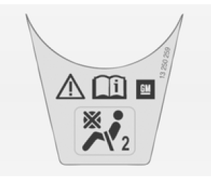 Un autocollant d'avertissement se trouve sur le côté du tableau de bord, visible