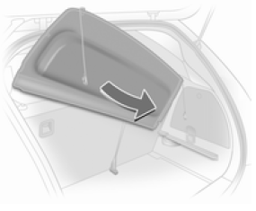 Soulever le cache-bagages vers l'arrière jusqu'à ce qu'il se déverrouille, l'incliner