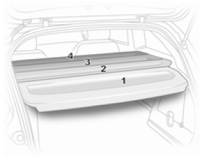 Le cache-bagages est composé de quatre éléments qui peuvent être posés et enlevés
