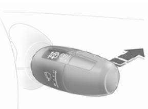 Essuie-glace en marche = Pousser la manette