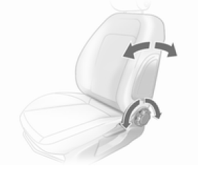 Tourner la molette. Ne pas s'appuyer sur le dossier pendant le réglage.