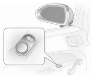 Commencer par sélectionner le rétroviseur extérieur souhaité, puis utiliser la