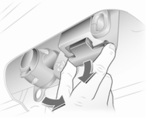 Désencliqueter et rabattre la prise vers le bas. Enlever le bouchon de l'ouverture