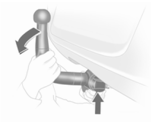 Insérer la barre d'attelage serrée dans le logement et pousser fermement vers