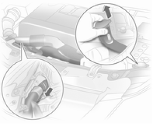 Pour remplacer des lampes sur le côté droit du compartiment moteur, détacher