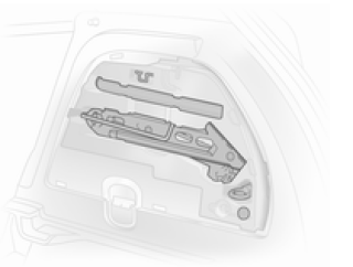 Variante 2 : le cric et l'outillage du véhicule se trouvent dans le compartiment
