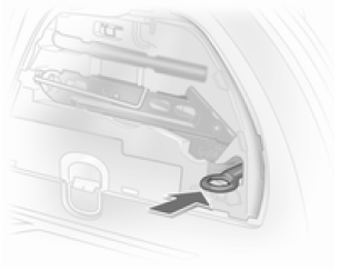 L'oeillet de remorquage se trouve dans l'outillage du véhicule .