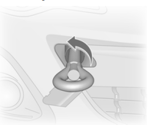 Visser l'oeillet de remorquage au maximum et jusqu'à ce qu'il soit en position