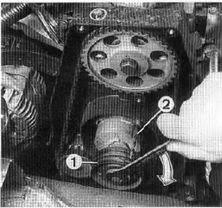 Blocage du galet tendeur de courroie en position oetendu