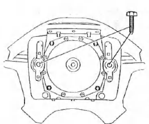 Opel Corsa. Is de fixation de l'unite d'air-bag sur le volant.