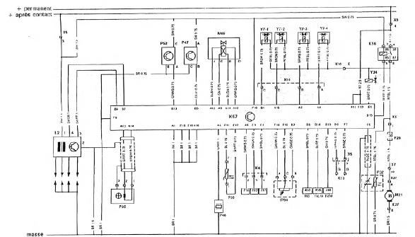 Schema eledrique du système d injedion multec-s.