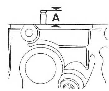 Opel Corsa. Mesure de la cote " a" entre l'extremite de la aueue de soupape et le plan de joint superieur de la culasse